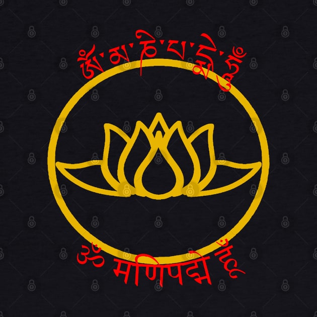 Om Mani Padme Hum Lotus Tibetan Sanskrit by Mindseye222